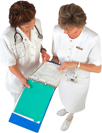 Nurse Looking At Patient Chart